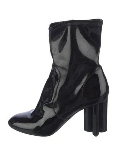 Pre-owned Louis Vuitton Patent Leather Boots In Black