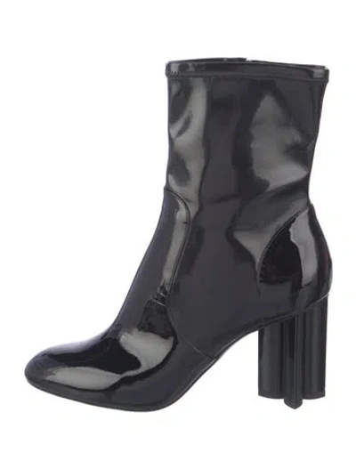Pre-owned Louis Vuitton Patent Leather Boots In Black/blue