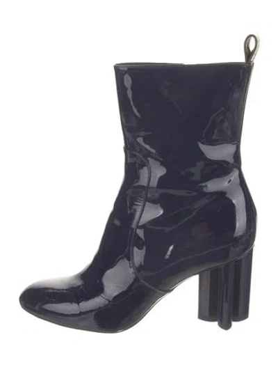 Pre-owned Louis Vuitton Patent Leather Boots In Blue