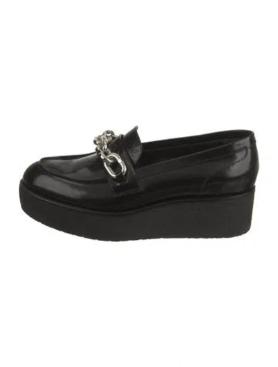 Pre-owned Louis Vuitton Patent Leather Chain-link Accents Loafers In Black