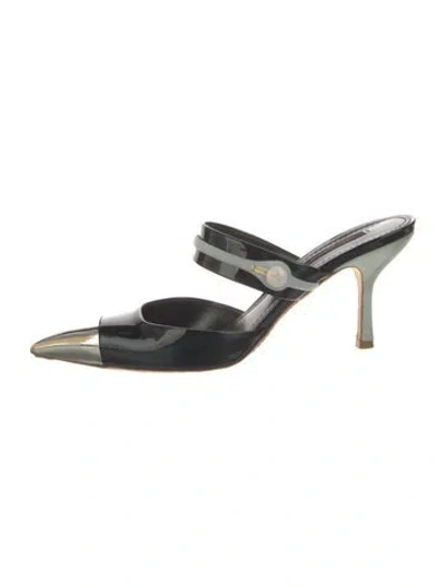 Pre-owned Louis Vuitton Patent Leather Colorblock Pattern Mules In Multi