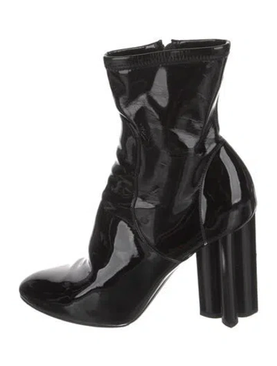 Pre-owned Louis Vuitton Patent Leather Combat Boots In Black