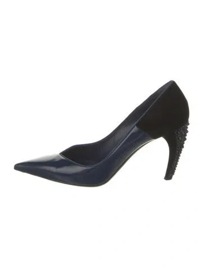 Pre-owned Louis Vuitton Patent Leather Crystal Embellishments Pumps In Blue