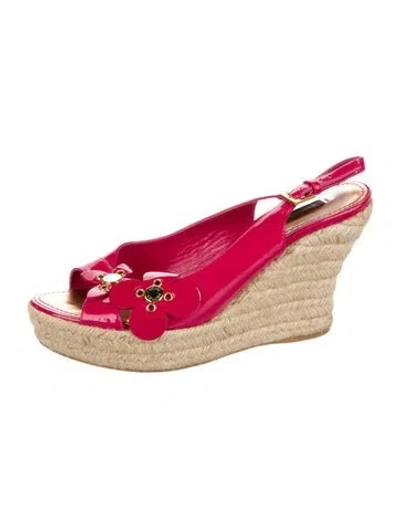 Pre-owned Louis Vuitton Patent Leather Espadrilles In Pink