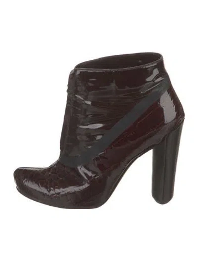 Pre-owned Louis Vuitton Patent Leather Lace-up Boots In Green