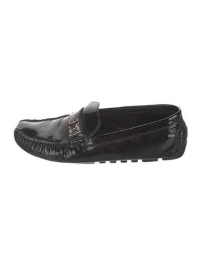 Pre-owned Louis Vuitton Patent Leather Loafers In Black