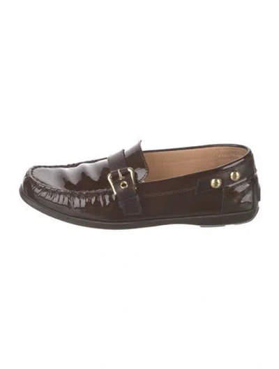 Pre-owned Louis Vuitton Patent Leather Loafers In Brown