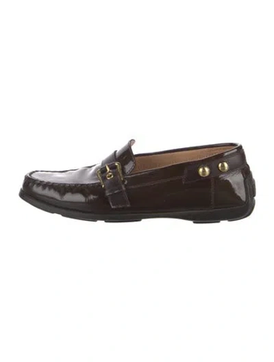 Pre-owned Louis Vuitton Patent Leather Loafers In Brown