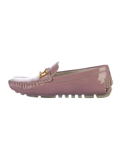 Pre-owned Louis Vuitton Patent Leather Loafers In Purple