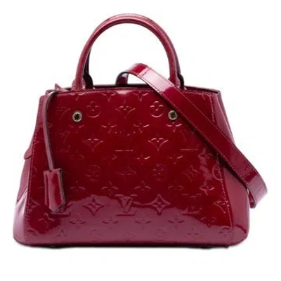 Pre-owned Louis Vuitton Patent Leather Monogram Vernis Montaigne In Pink