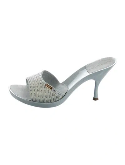 Pre-owned Louis Vuitton Patent Leather Mules In Blue