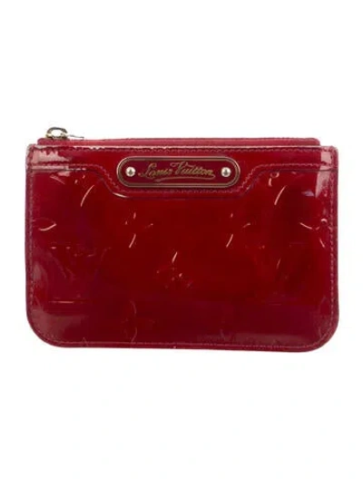Pre-owned Louis Vuitton Patent Leather Pouch In Red