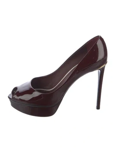 Pre-owned Louis Vuitton Patent Leather Pumps In Burgundy