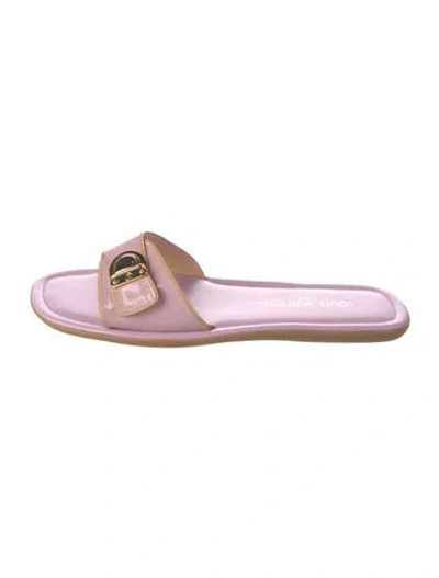 Pre-owned Louis Vuitton Patent Leather Slides In Purple
