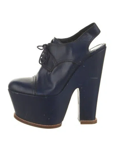 Pre-owned Louis Vuitton Patent Leather Slingback Pumps In Blue