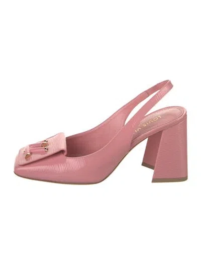 Pre-owned Louis Vuitton Patent Leather Slingback Pumps In Pink