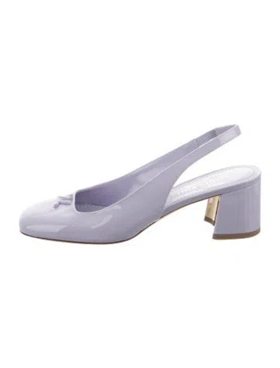 Pre-owned Louis Vuitton Patent Leather Slingback Pumps In Purple