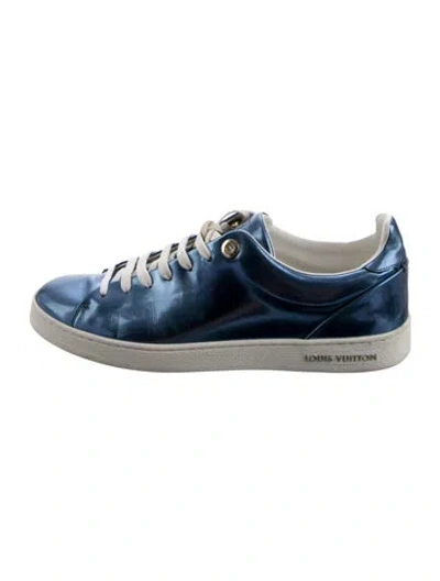 Pre-owned Louis Vuitton Patent Leather Sneakers In Blue