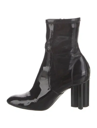 Pre-owned Louis Vuitton Patent Leather Sock Boots In Black
