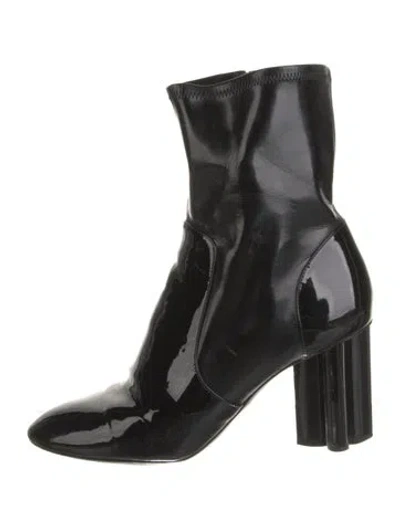 Pre-owned Louis Vuitton Patent Leather Sock Boots In Black