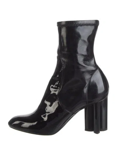 Pre-owned Louis Vuitton Patent Leather Sock Boots In Black