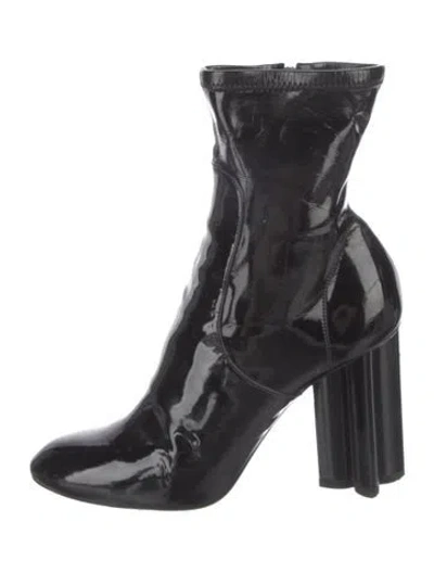 Pre-owned Louis Vuitton Patent Leather Sock Boots In Black