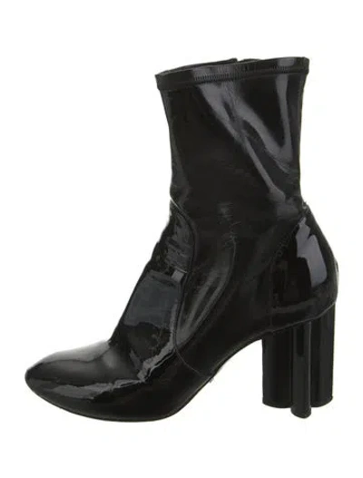 Pre-owned Louis Vuitton Patent Leather Sock Boots In Black