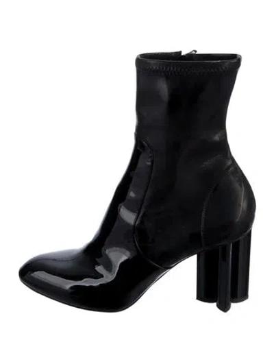 Pre-owned Louis Vuitton Patent Leather Sock Boots In Black