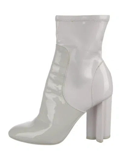 Pre-owned Louis Vuitton Patent Leather Sock Boots In White