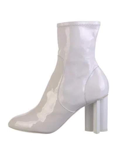 Pre-owned Louis Vuitton Patent Leather Sock Boots In White