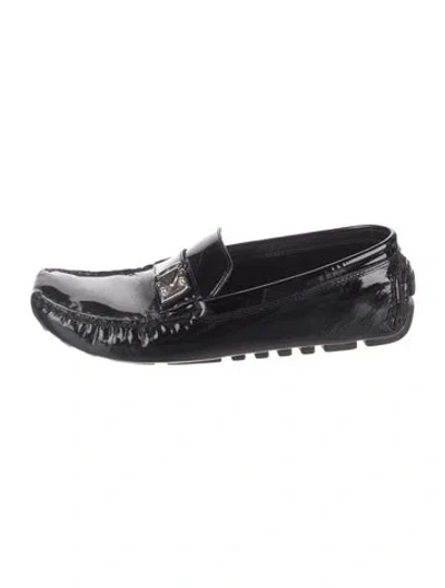 Pre-owned Louis Vuitton Patent Leather Whipstitch Trim Loafers In Blue