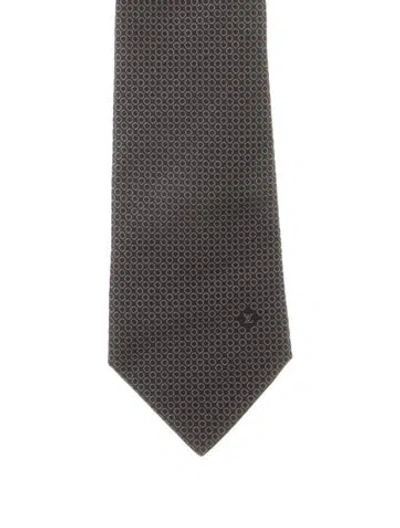 Pre-owned Louis Vuitton Pattern Print Silk Tie In Black