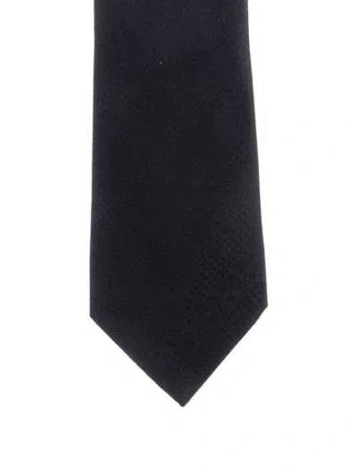 Pre-owned Louis Vuitton Pattern Print Silk Tie In Black