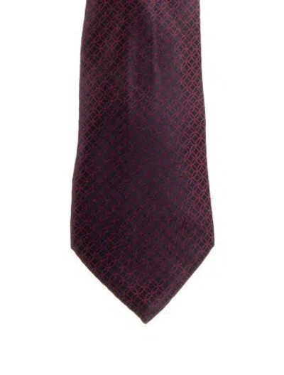 Pre-owned Louis Vuitton Pattern Print Silk Tie In Blue