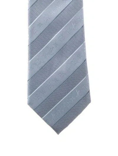 Pre-owned Louis Vuitton Pattern Print Silk Tie In Blue