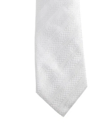 Pre-owned Louis Vuitton Pattern Print Silk Tie In Gray
