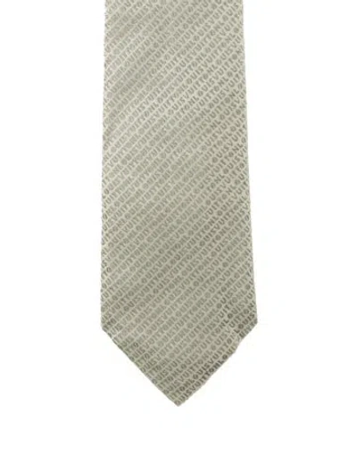 Pre-owned Louis Vuitton Pattern Print Silk Tie In Green