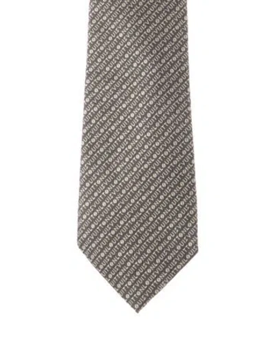 Pre-owned Louis Vuitton Pattern Print Silk Tie In Neutrals