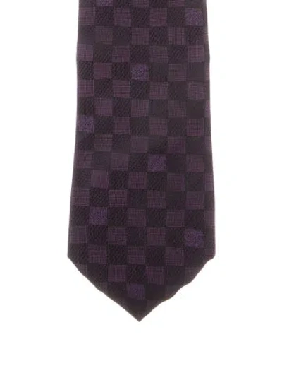 Pre-owned Louis Vuitton Pattern Print Silk Tie In Purple