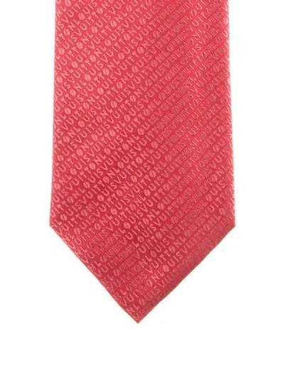 Pre-owned Louis Vuitton Pattern Print Silk Tie In Red