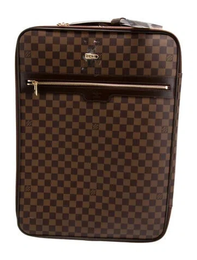 Pre-owned Louis Vuitton Pattern Print Suitcase In Brown