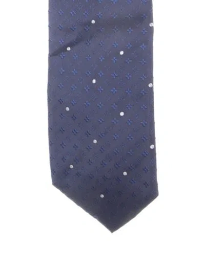 Pre-owned Louis Vuitton Pattern Print Tie In Blue