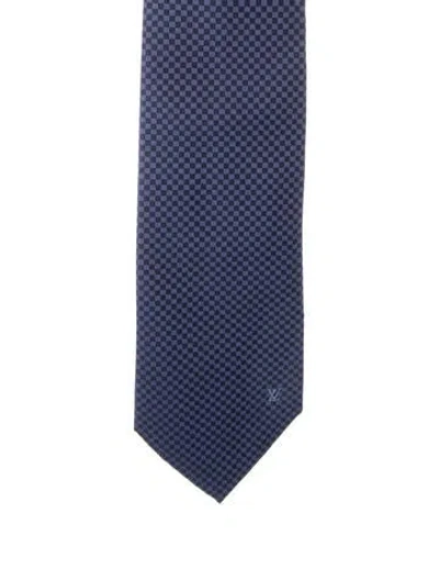 Pre-owned Louis Vuitton Pattern Printed Silk Tie In Blue