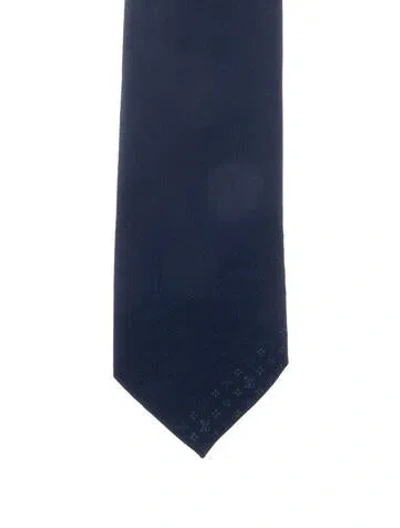 Pre-owned Louis Vuitton Pattern Printed Silk Tie In Blue