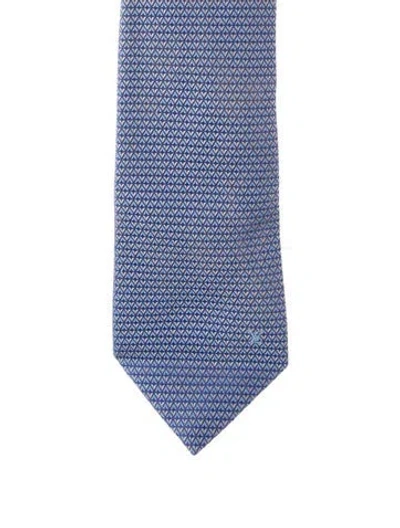 Pre-owned Louis Vuitton Pattern Printed Silk Tie In Blue