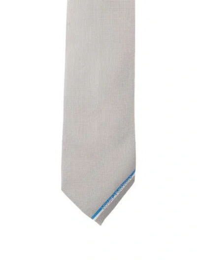 Pre-owned Louis Vuitton Pattern Printed Silk Tie In Silver