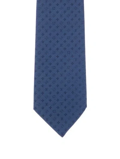 Pre-owned Louis Vuitton Pattern Silk Tie In Blue