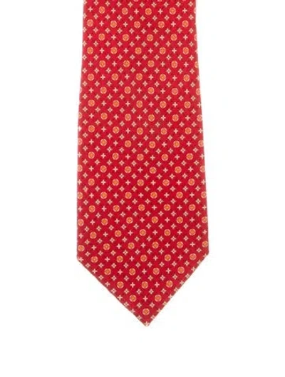 Pre-owned Louis Vuitton Pattern Silk Tie In Red