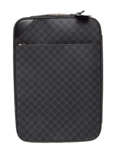 Pre-owned Louis Vuitton Pattern Travel Suitcase In Black