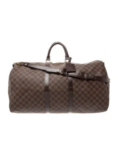 Pre-owned Louis Vuitton Pattern Travel Suitcase In Brown